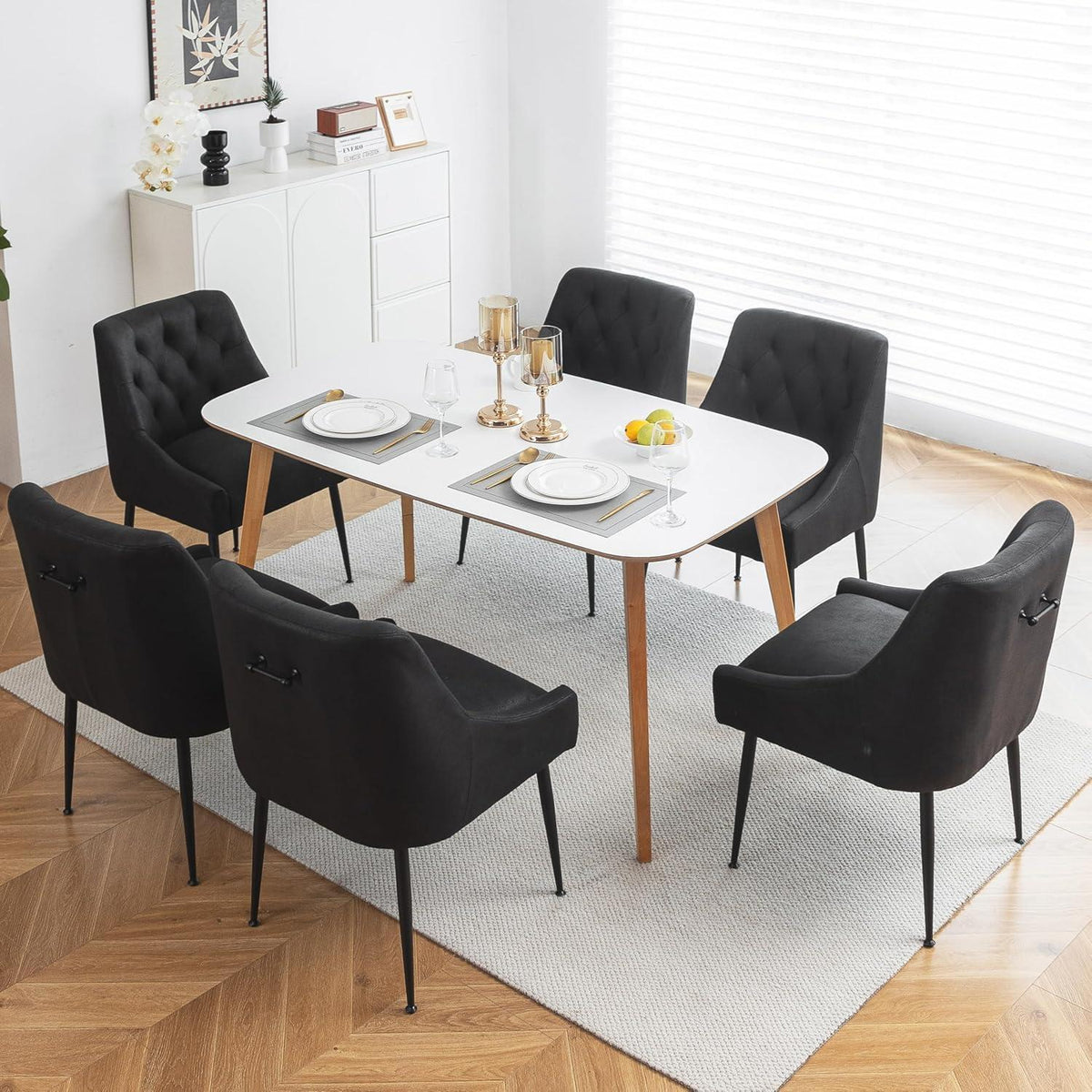 Esszimmerstühle 6er Set Schwarz – Modern & Komfortabel