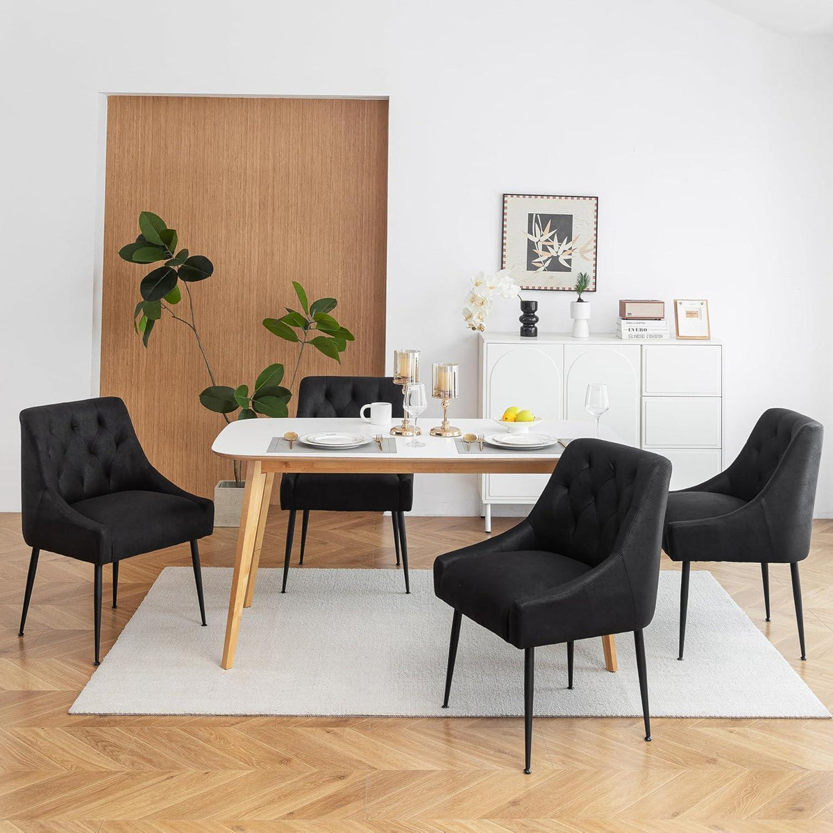 Esszimmerstühle 6er Set Schwarz – Modern & Komfortabel