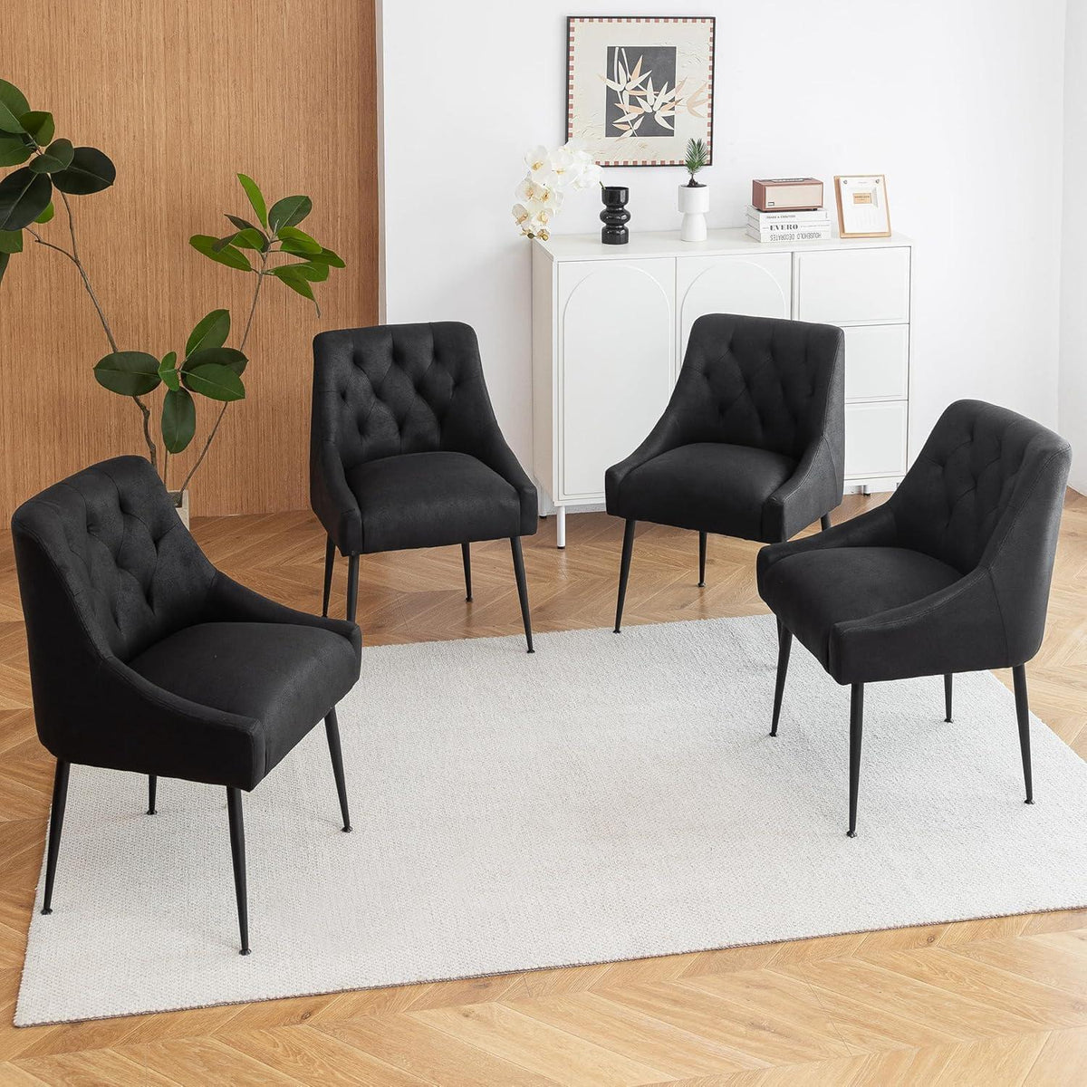 Esszimmerstühle 6er Set Schwarz – Modern & Komfortabel