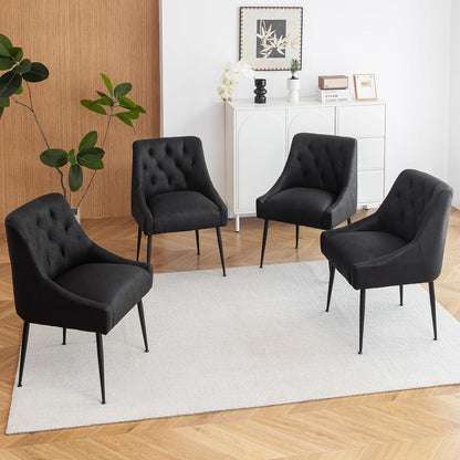 Esszimmerstühle 6er Set Schwarz – Modern & Komfortabel