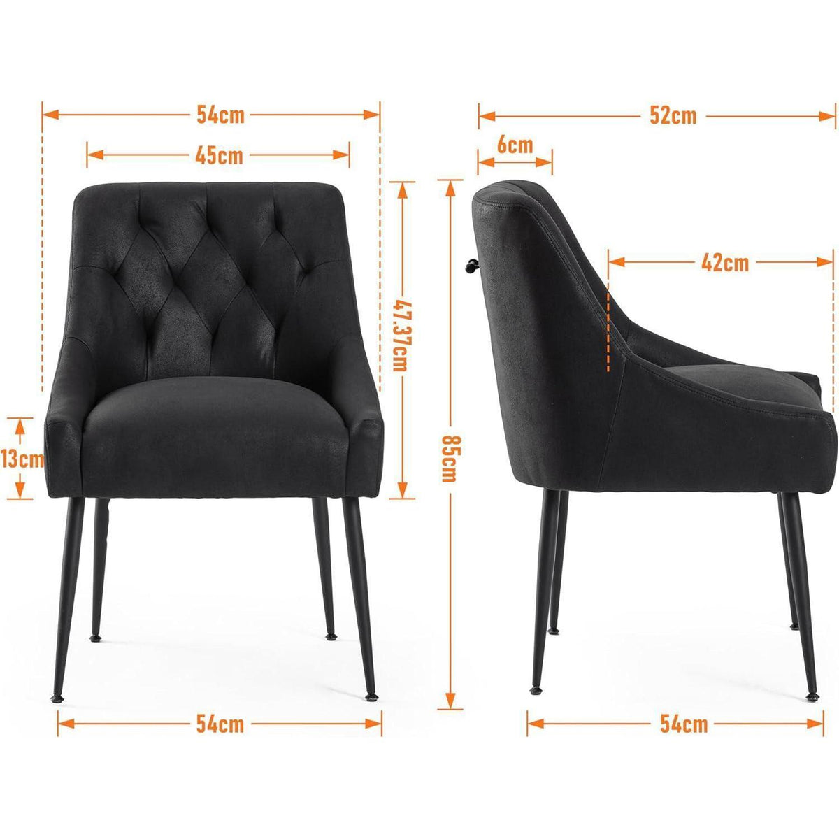 Esszimmerstühle 6er Set Schwarz – Modern & Komfortabel