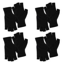 Fingerlose Handschuhe Baumwollstrick 4 Paar Unisex Schwarz