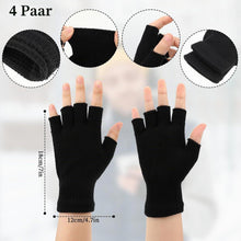 Fingerlose Handschuhe Baumwollstrick 4 Paar Unisex Schwarz
