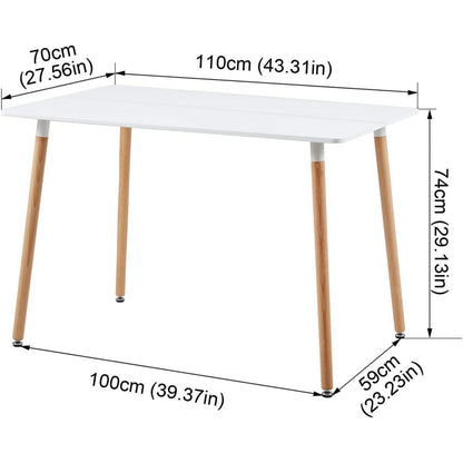 Esszimmergruppe 110cm Esstisch mit 6 Stühlen Weiß/Schwarz