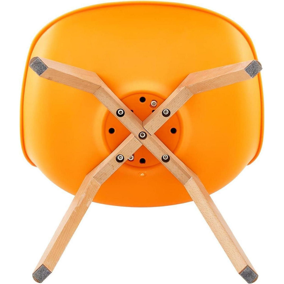 Esszimmergruppe Weißer Tisch mit 4 Orange Stühlen
