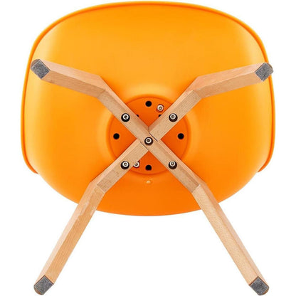 Esszimmergruppe Weißer Tisch mit 4 Orange Stühlen