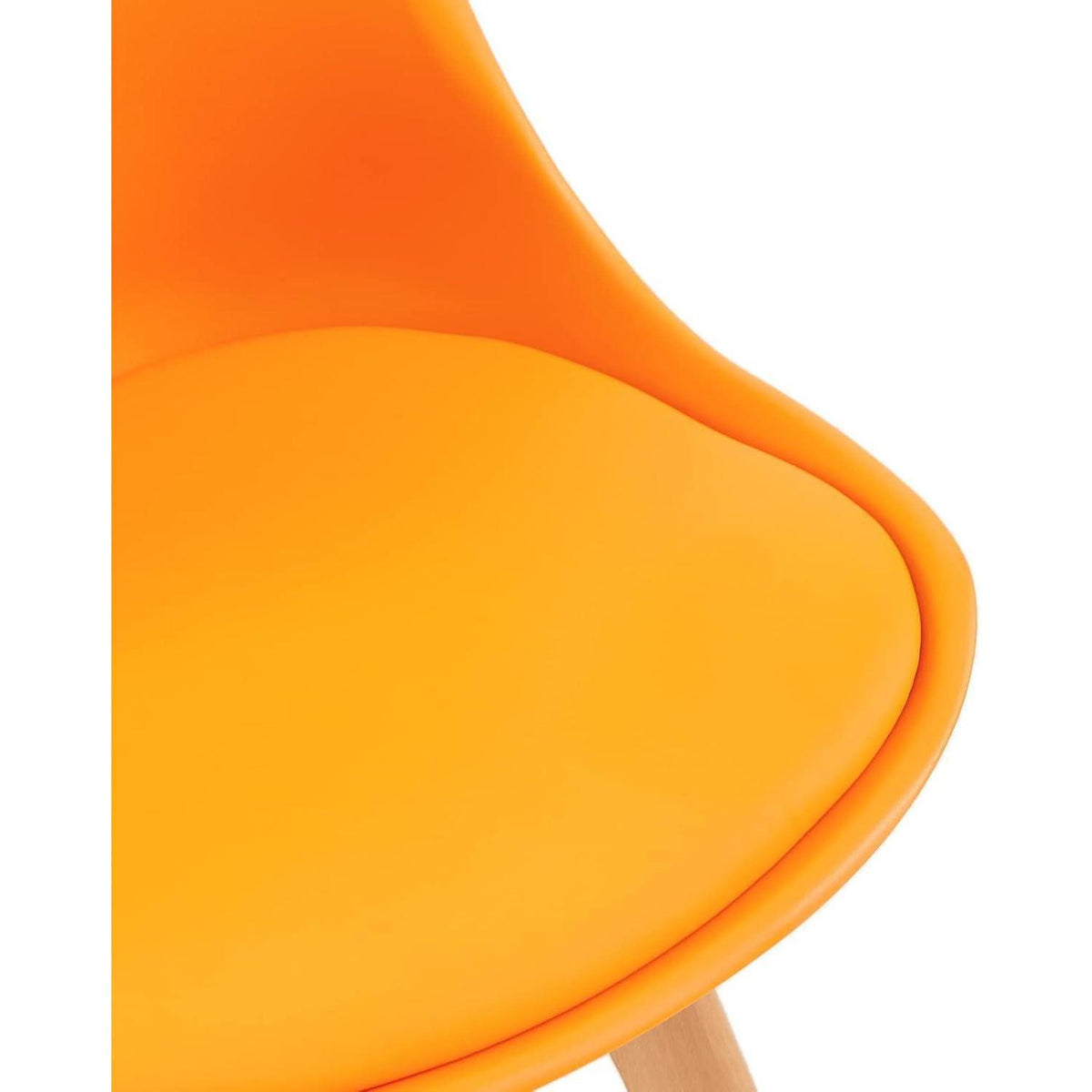 Esszimmergruppe Weißer Tisch mit 4 Orange Stühlen