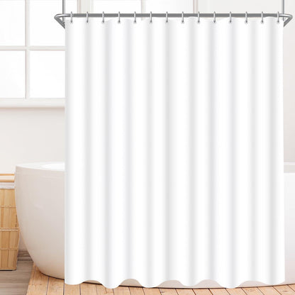 Weißer Duschvorhang 80x180cm mit Haken & Antischimmel Beschichtung