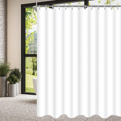 Weißer Duschvorhang 80x180cm mit Haken & Antischimmel Beschichtung