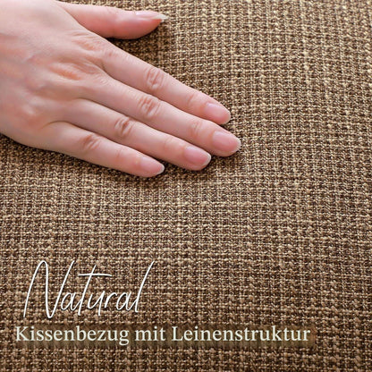 2x Kissenbezug Leinen Braun 40x40 cm - Modernes Dekor