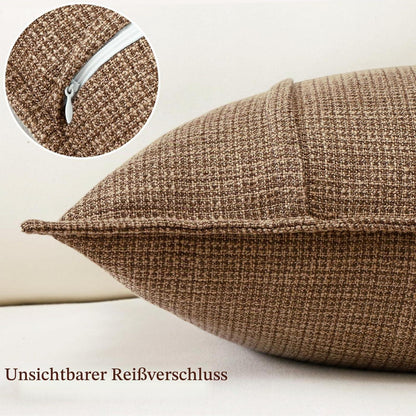 2x Kissenbezug Leinen Braun 40x40 cm - Modernes Dekor