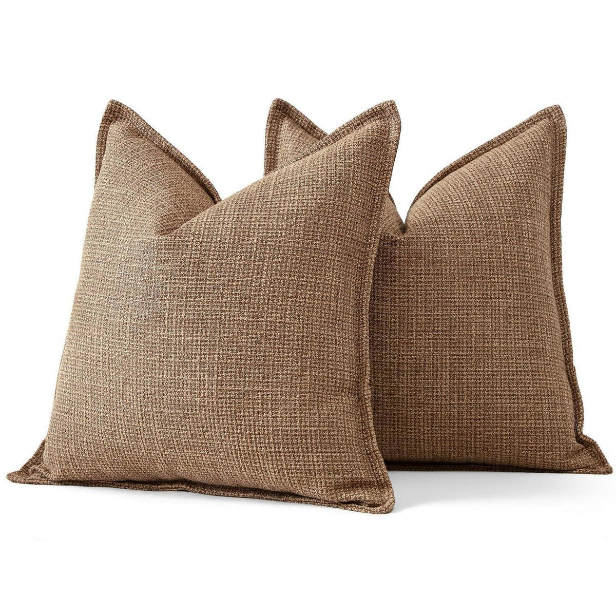 2x Kissenbezug Leinen Braun 40x40 cm - Modernes Dekor