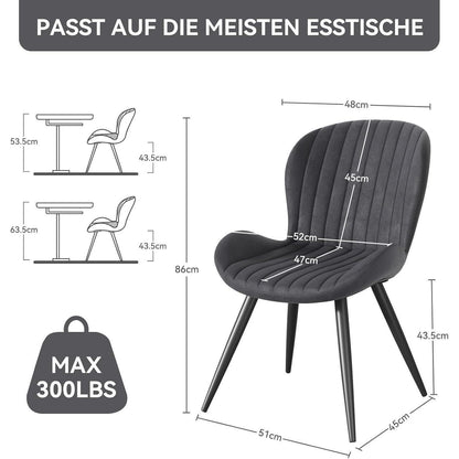 Esszimmerstühle Set Dunkelgrau – Ergonomisch & Robust