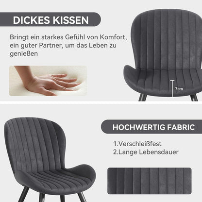 Esszimmerstühle Set Dunkelgrau – Ergonomisch & Robust