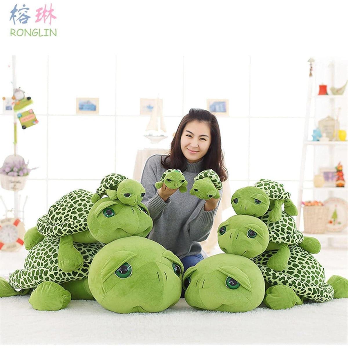 Große Plüsch Schildkröte 100cm - Kuscheltier Geschenk Grün
