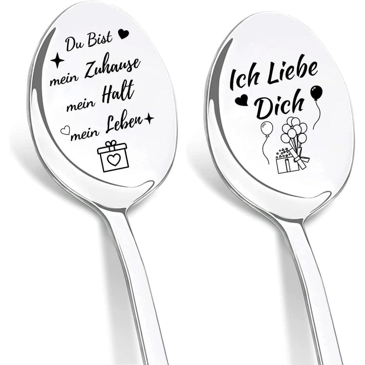 Gravierte Kaffeelöffel "Du bist mein Zuhause" - Geschenk für Sie & Ihn