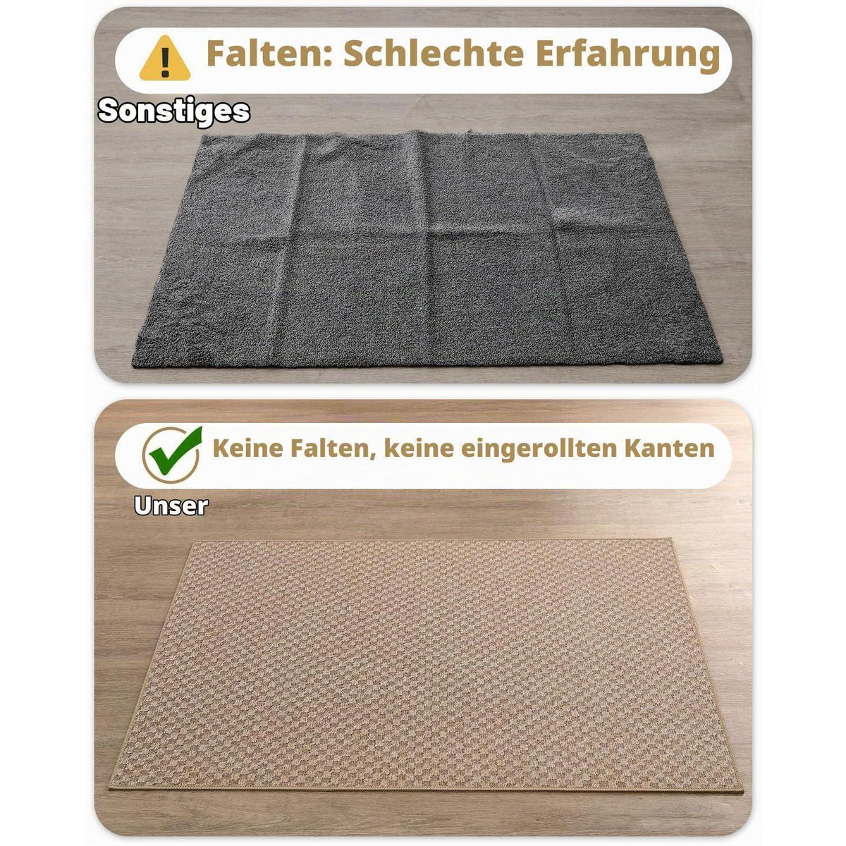 Schmutzfangmatte Khaki Gitter 120x180cm – Fußmatte für Innen
