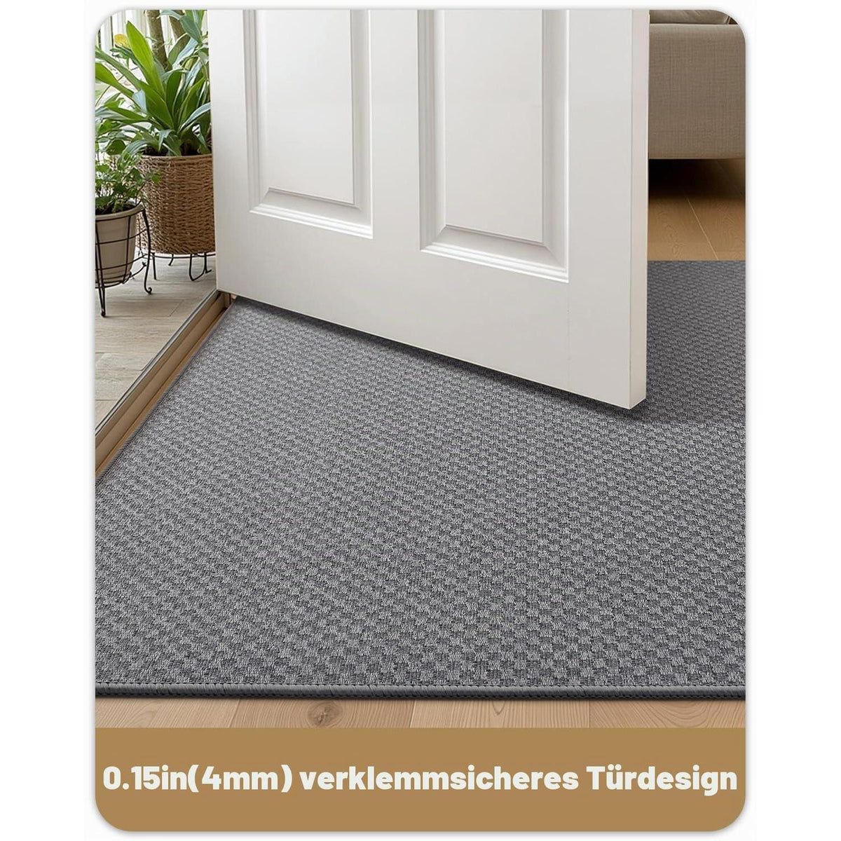 Graue Gitter Fußmatte Innen 80x120cm - Schmutzfangmatte