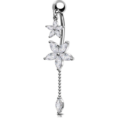 Bauchnabelpiercing Blume 14G 10mm Chirurgenstahl Zirkonia
