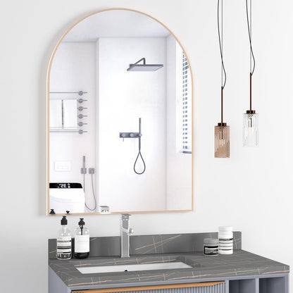 Gewölbter Wandspiegel Gold 75x102cm – Badezimmer & Deko