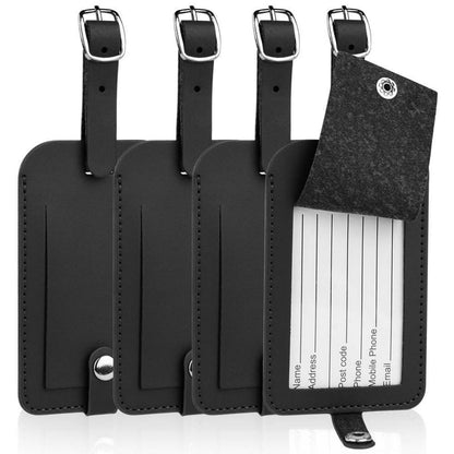 Kofferanhänger Set 4er-Pack – Gepäckmarkierung Schwarz
