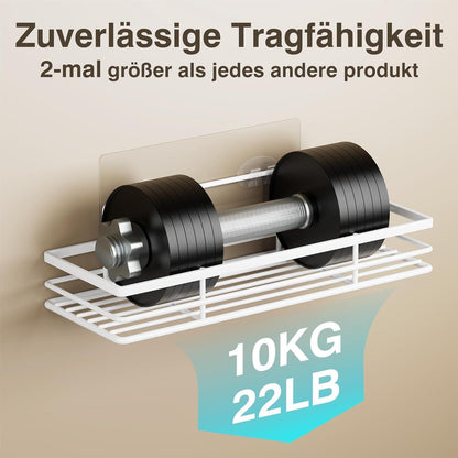 Duschablage ohne Bohren, 2 Stück, Weiß, Badezimmer Organizer