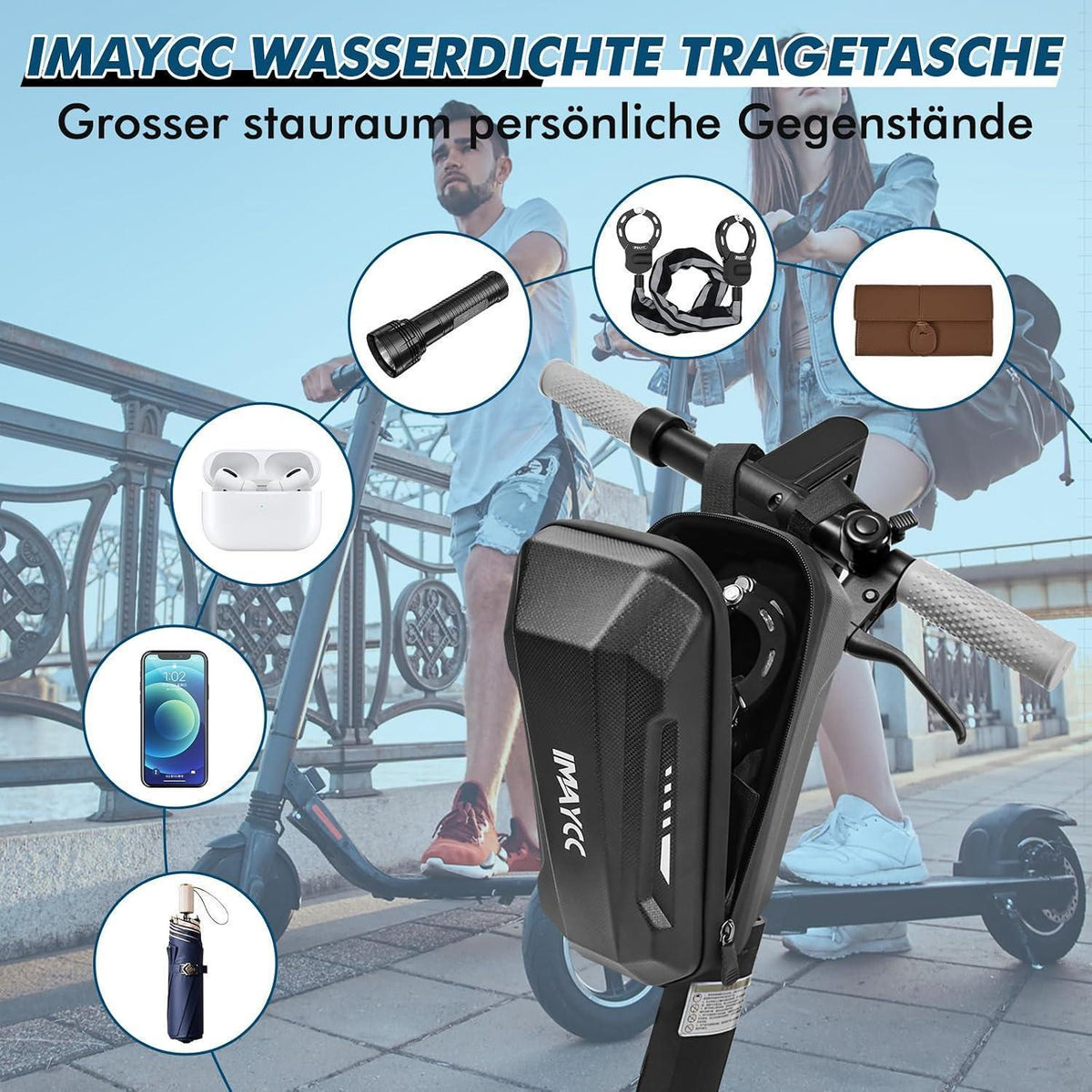 E Scooter Schloss mit Tasche – Hochsicherheitsschloss & Aufbewahrung