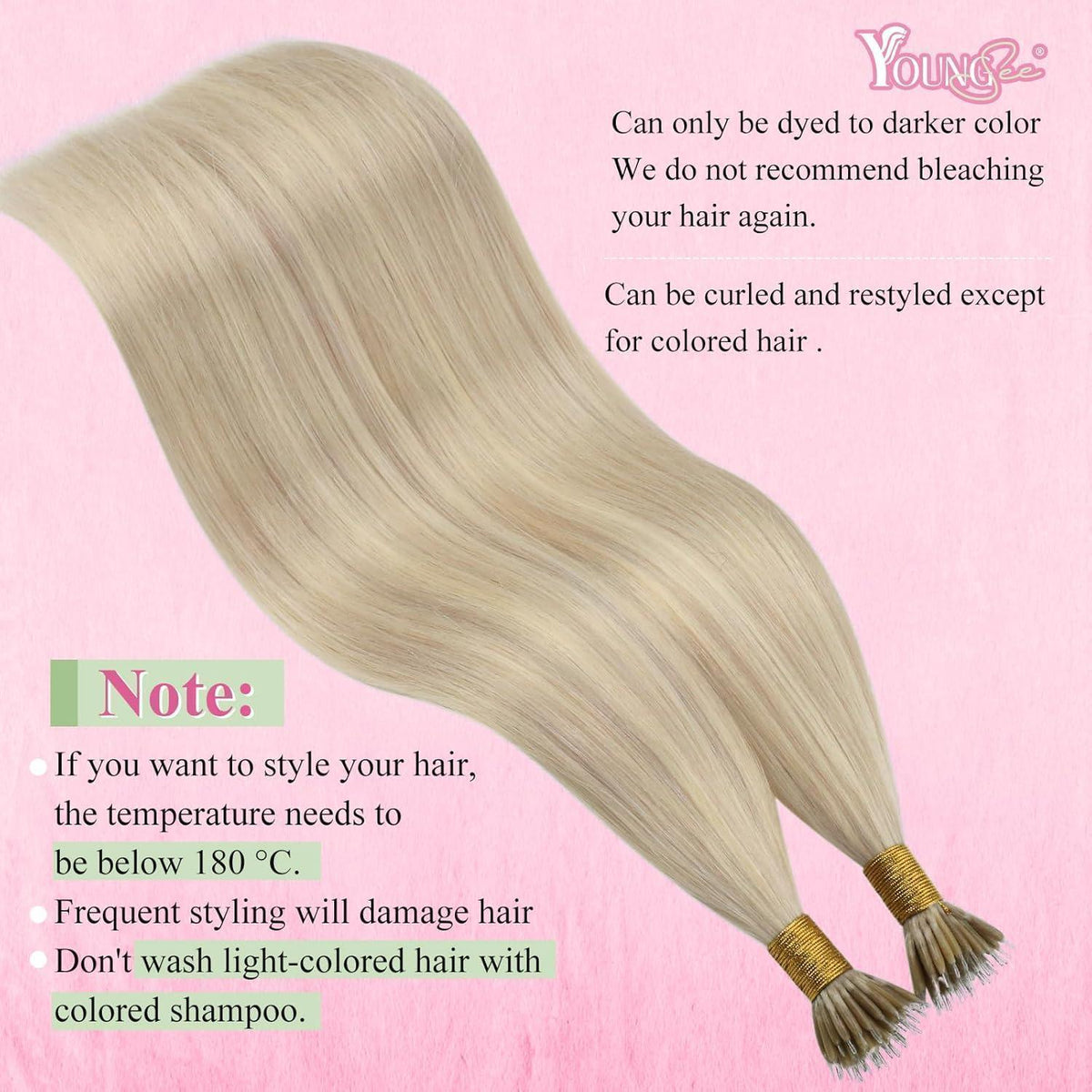 Aschblond Nanoring Extensions Echthaar 45cm – Haarverlängerung