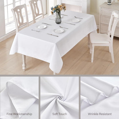 Weiße Tischdecke wasserdicht 140x240 cm – 4er Set