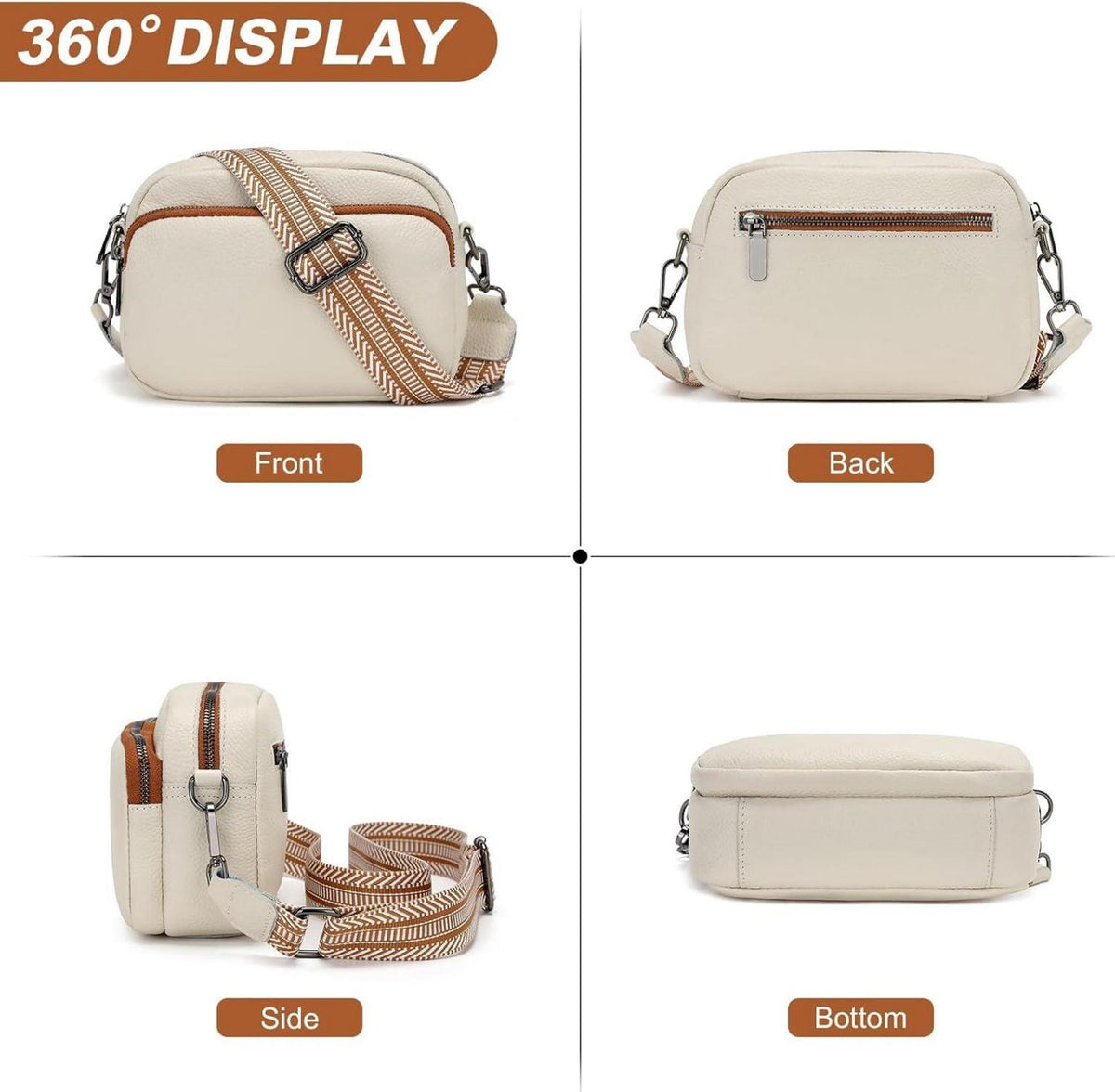Umhängetasche Damen Crossbody handtasche mittelgroß Goldene Hardware