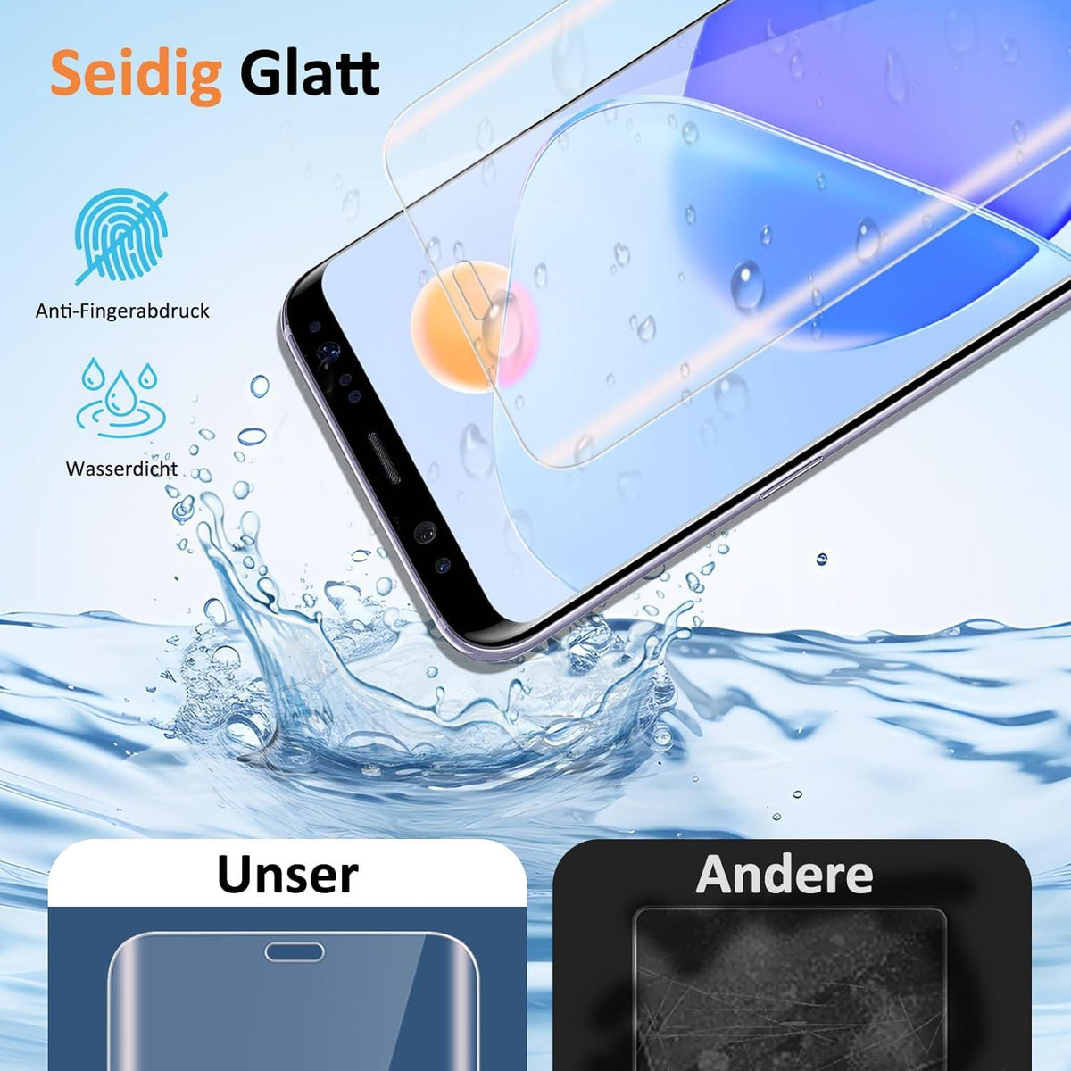 Schutzfolie Panzerglas Samsung Galaxy S9 Plus 2 Stück gehärtetes