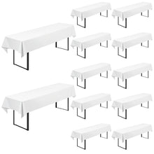 12x Biertisch Tischdecke Weiß 250x100cm – Waschbar & Pflegeleicht