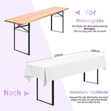 12x Biertisch Tischdecke Weiß 250x100cm – Waschbar & Pflegeleicht