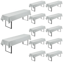 12x Biertisch Tischdecke Hellgrau 250x100cm – Waschbar & Blickdicht