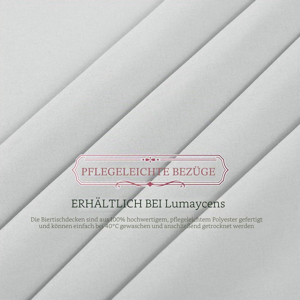12x Biertisch Tischdecke Hellgrau 250x100cm – Waschbar & Blickdicht