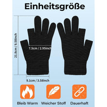 Fingerlose Handschuhe Damen Herren Warm mit Fleece Futter 2 Paar