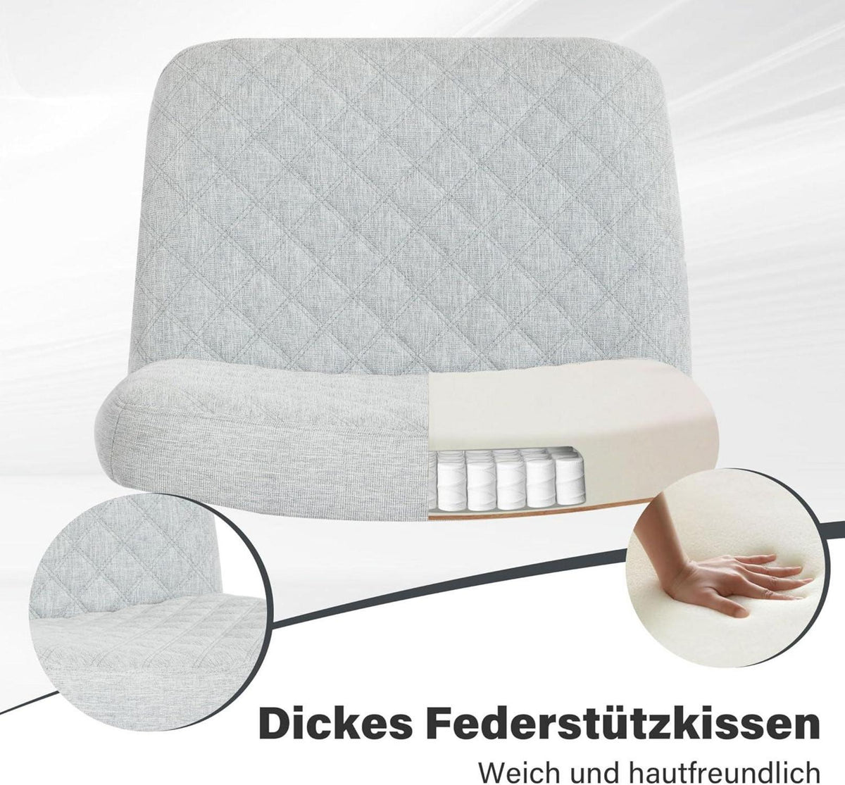Ergonomischer Bürostuhl ohne Armlehnen, Breites