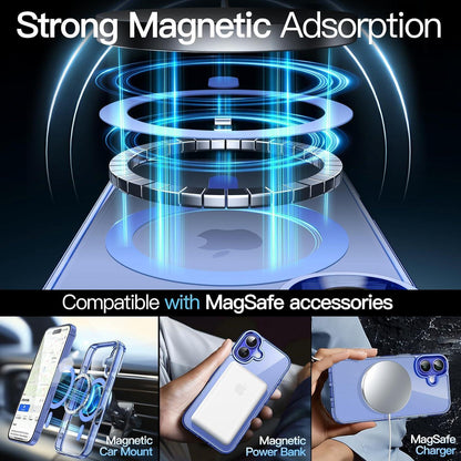 iPhone 16 Hülle MagSafe transparent stoßfest Ultramarin