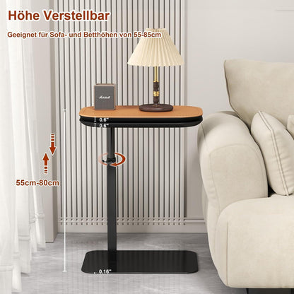 Verstellbarer C-Form Beistelltisch mit 360° Drehung & Dual Desktop