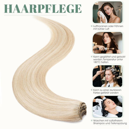 Echthaar Clip ins Extensions #18/613 Blond 25cm - 8 Stück