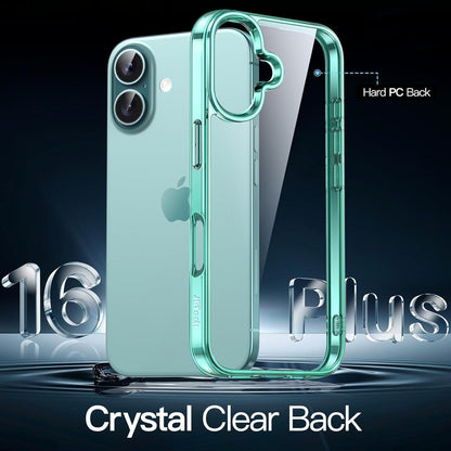 iPhone 16 Hülle transparent blaugrün, stoßfest