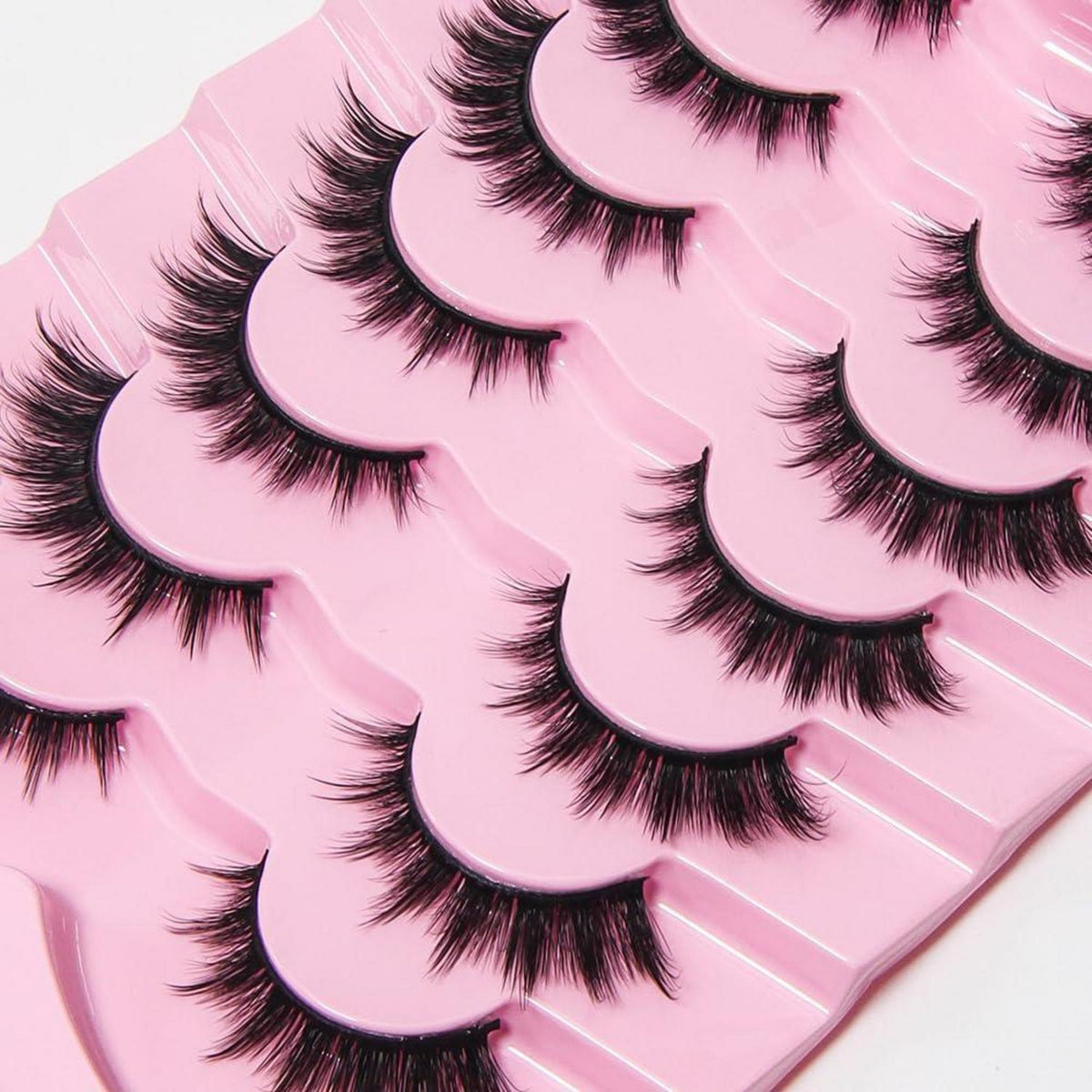 7 Paar 3D Natürliche Künstliche Wimpern – Wiederverwendbar & Flauschig