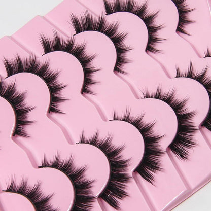 7 Paar 3D Natürliche Künstliche Wimpern – Wiederverwendbar & Flauschig
