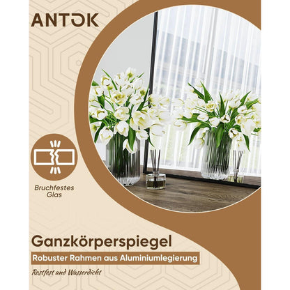 Ganzkörperspiegel Standspiegel gebogen – Modern & Langlebig