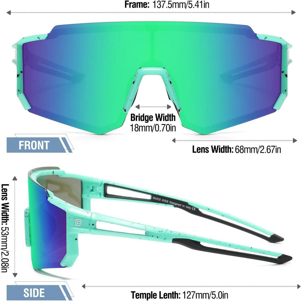 Polarisierte Jugend Sonnenbrille UV400 Leichter Rahmen anti Rutsch