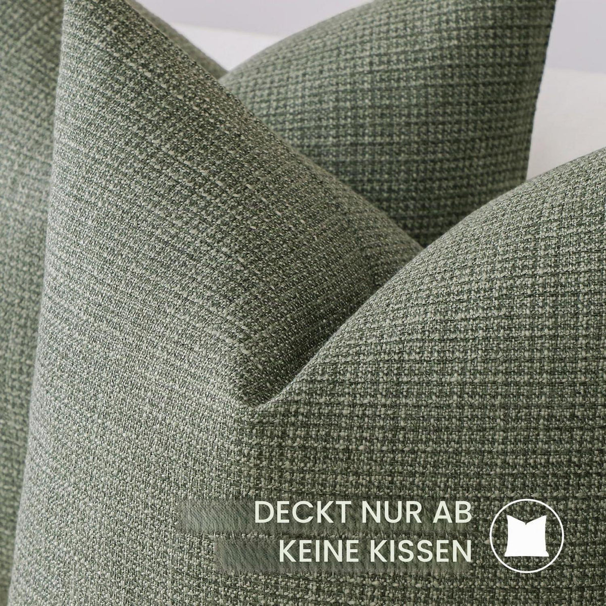 Einfarbiger Kissenbezug Leinen 30x50 cm - Graugrün