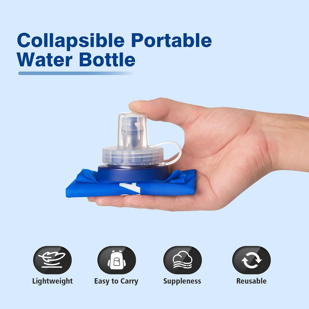 Wiederverwendbare Soft Sportwasserflasche 750ml faltbar BPA-frei