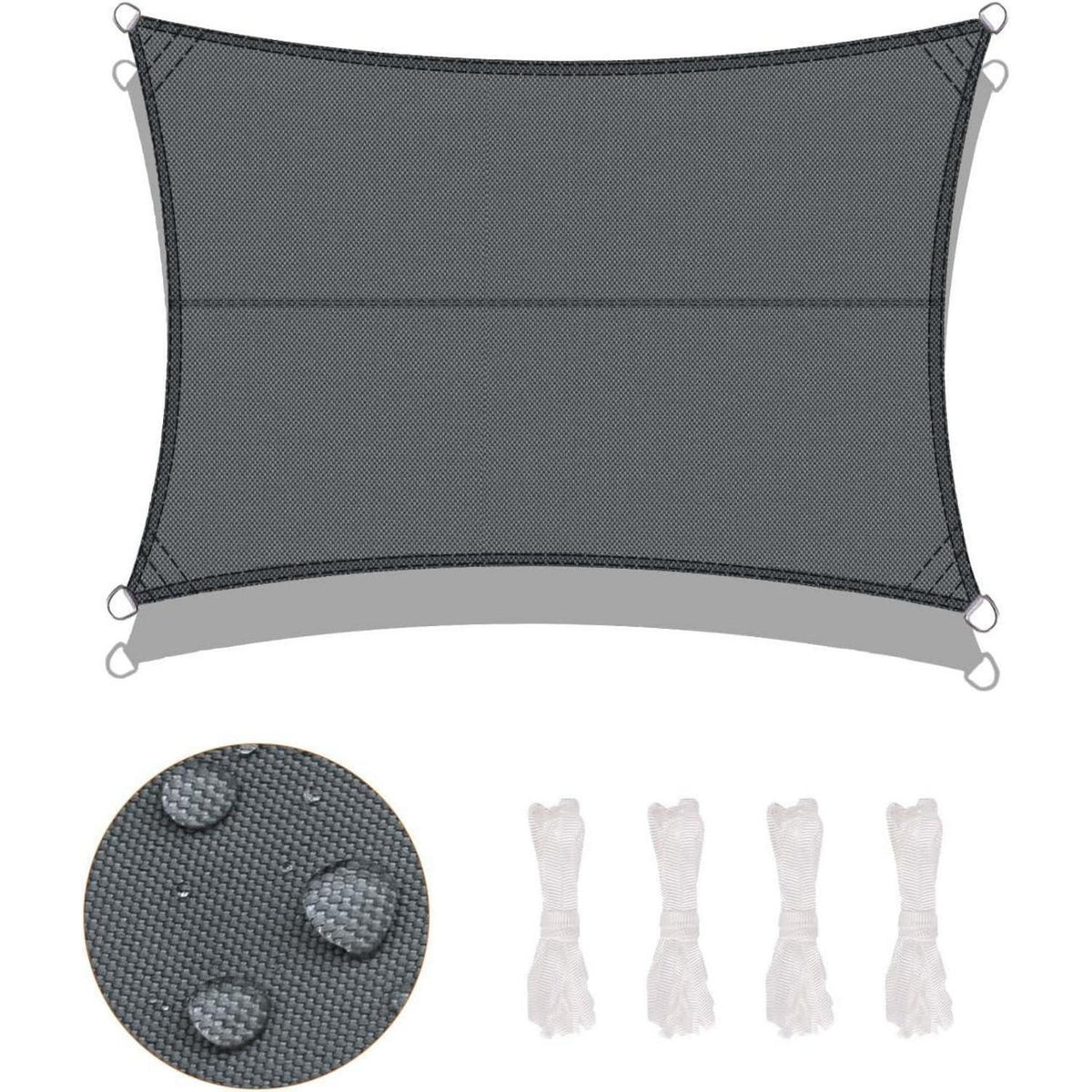 Wasserdichtes Sonnensegel 2.5x2.5m Anthrazit UV-Schutz PES Polyester