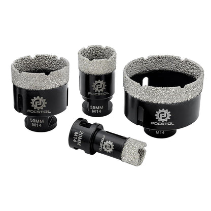 Diamant Fliesenbohrer Set 4tlg. 20-68mm M14 Vakuumgelötet