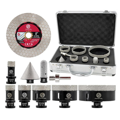 Diamant Fliesenbohrer Set mit Fasenbohrer & Trennscheibe